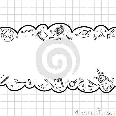 Education doodle banner design Vector Illustration