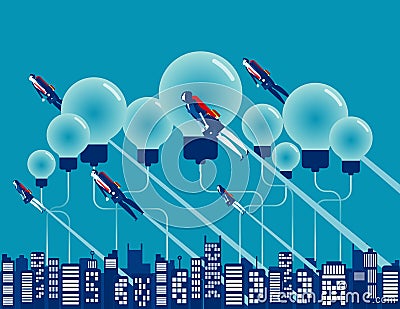 Education and economic growth of city. Concept business development vector illustration, Moving Up Vector Illustration