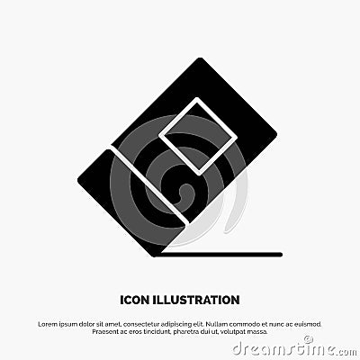 Education, Eraser, Stationary solid Glyph Icon vector Vector Illustration