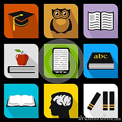 Education flat icons Vector Illustration