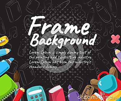 education frame background concept illustration vector design 2 Vector Illustration