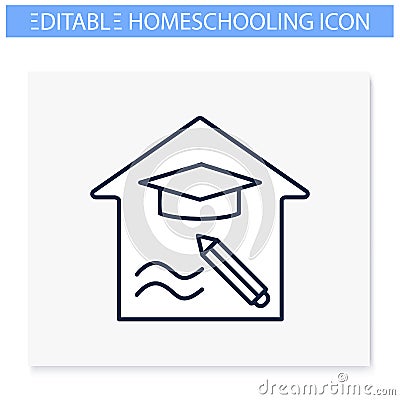 Education freedom line icon Vector Illustration