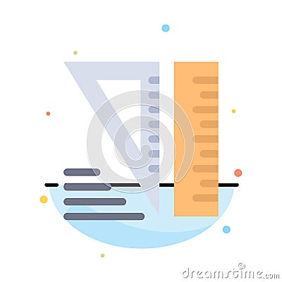 Education, Geometrical, Tools Abstract Flat Color Icon Template Vector Illustration