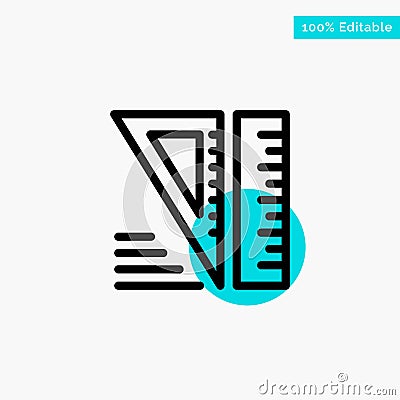 Education, Geometrical, Tools turquoise highlight circle point Vector icon Vector Illustration