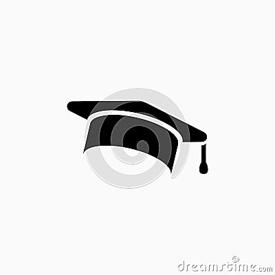 Education, graduation cap/hat icon simple vector illustration Vector Illustration