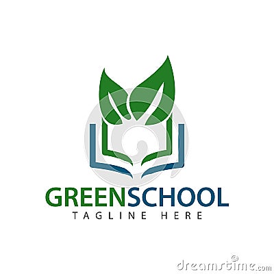 Green School Logo Vector Template Design Illustration Vector Illustration