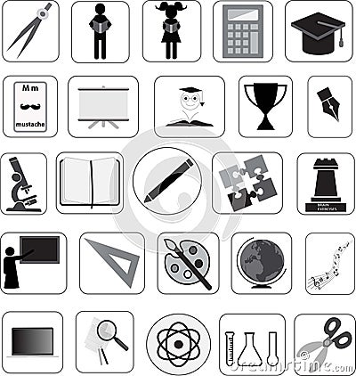 Set of twenty five icons of school and education icons Vector Illustration