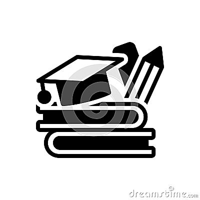 Black solid icon for Education, graduation and study Vector Illustration