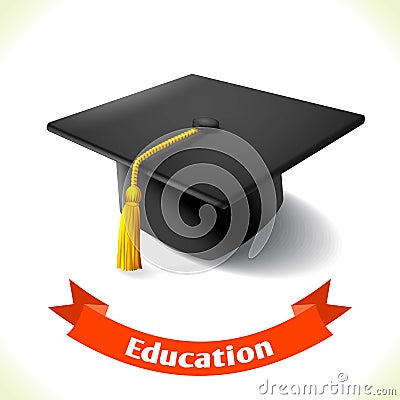 Education icon graduation hat Vector Illustration