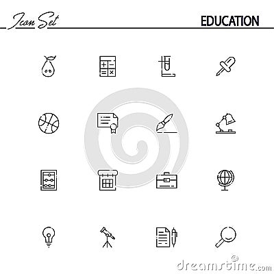 Education icon set Vector Illustration