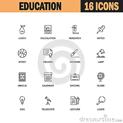 Education icon set Vector Illustration