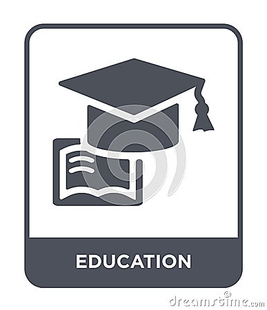 education icon in trendy design style. education icon isolated on white background. education vector icon simple and modern flat Vector Illustration