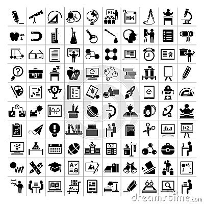 Education icons, school icons Stock Photo