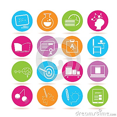 Education icons Stock Photo