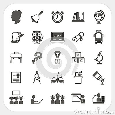 Education icons set Vector Illustration