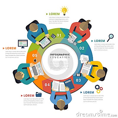 Education infographic flat design Vector Illustration