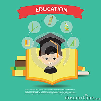 education infographic. Vector illustration decorative design Vector Illustration