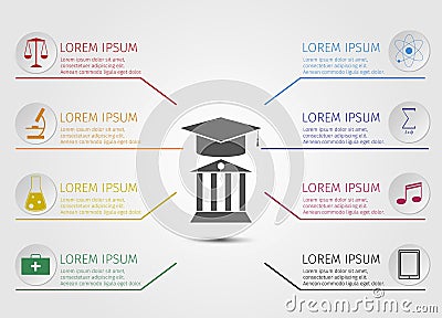 Education infographics. Concept learning. School. Vector Illustration