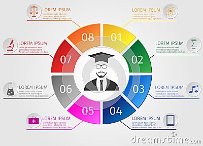 Education infographics. Concept students learning. Stock Photo