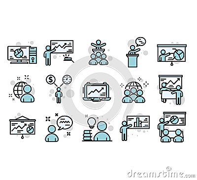 Education line icon set Vector Illustration