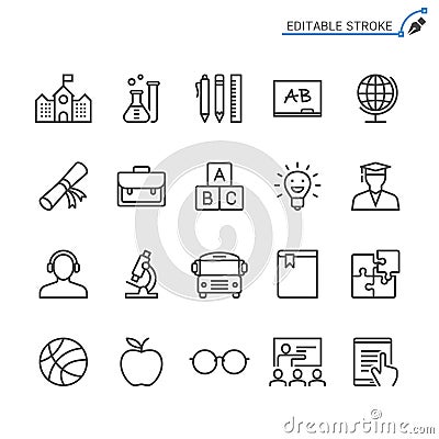 Education outline icon set Vector Illustration