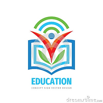 Education logo template design element. Learning book library sign. High school symbol. University icon. Vector illustration Vector Illustration