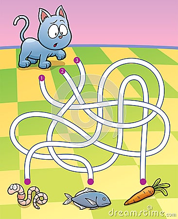 Education Maze Game Vector Illustration