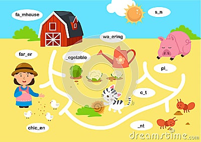 Education maze game Vector Illustration