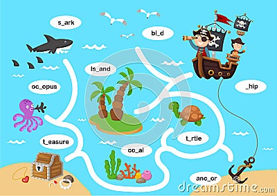 Education maze game Vector Illustration