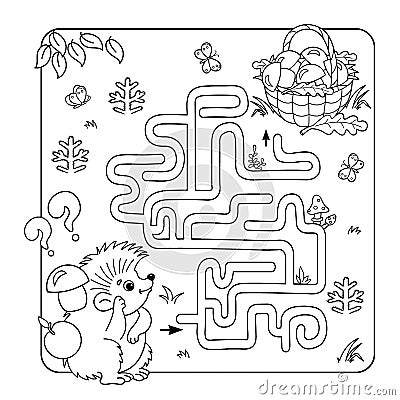 Education Maze or Labyrinth Game for Preschool Children. Puzzle. Vector Illustration