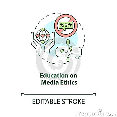 Education on media ethics concept icon Vector Illustration