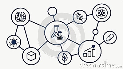 Education network diagram, learning process, knowledge transfer, study education, academic network vector design Generative AI Vector Illustration