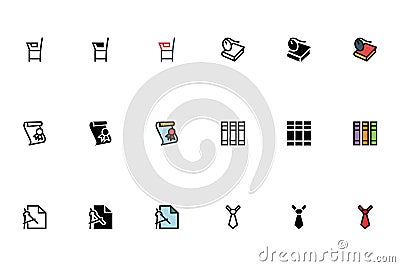 Education Outline, Filled and Colored Icons 8 Stock Photo
