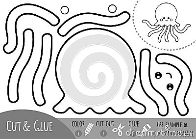 Education paper game for children, Octopus Vector Illustration