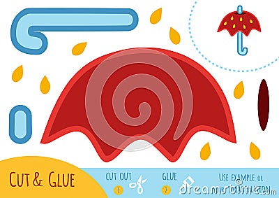 Education paper game for children, Umbrella Vector Illustration