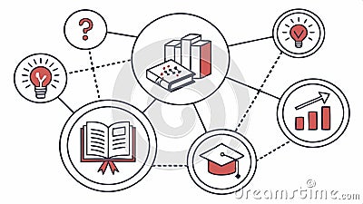 Education and pedagogy network, learning process vector design Generative AI Vector Illustration