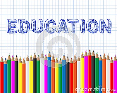 Education Pencils Graph Paper Vector Illustration