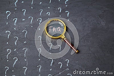 Education, Q and A or question and answer concept. Web search FAQ, analysis and SEO concept. Stock Photo