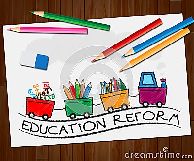 Education Reform Showing Changing Learning 3d Illustration Stock Photo