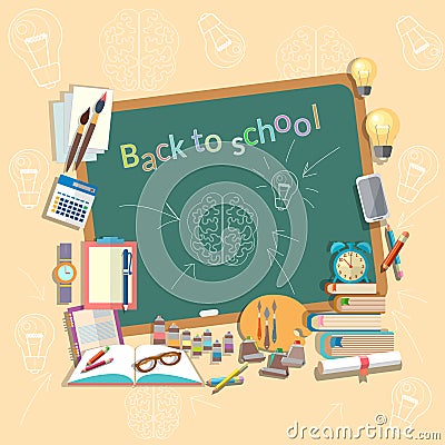 Education school board back to school college school subjects Vector Illustration