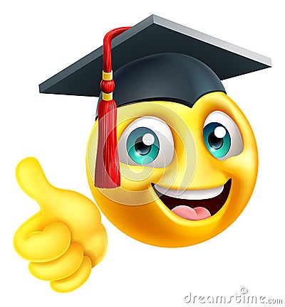 Education School College Graduate Emoji Emoticon Vector Illustration