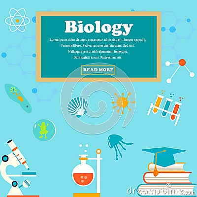 Education and science concept illustrations. Biology lesson Vector Illustration