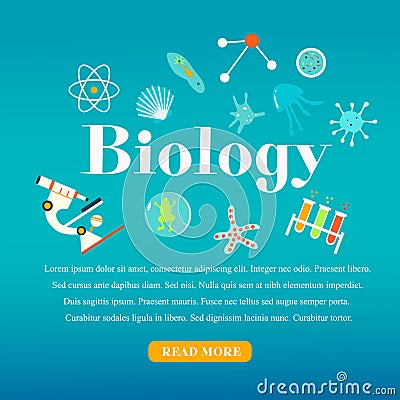 Education and science concept illustrations. Biology lesson Vector Illustration