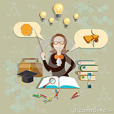 Education and science teacher of biology, vector illustration Vector Illustration