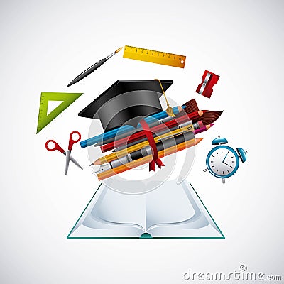 Education set supplies icons Vector Illustration