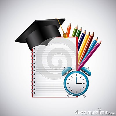 Education set supplies icons Vector Illustration