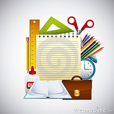 Education set supplies icons Vector Illustration