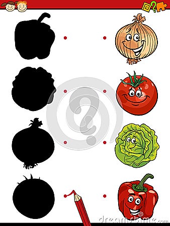 Education shadows game cartoon Vector Illustration