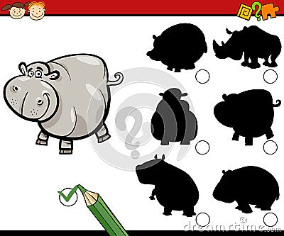 Education shadows task cartoon Vector Illustration