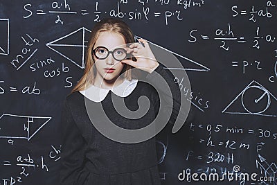 Smart student girl Stock Photo